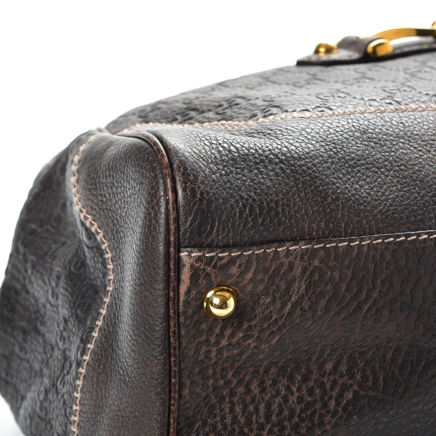 Guccissima Large New Pelham Shoulder Bag Dark Brown