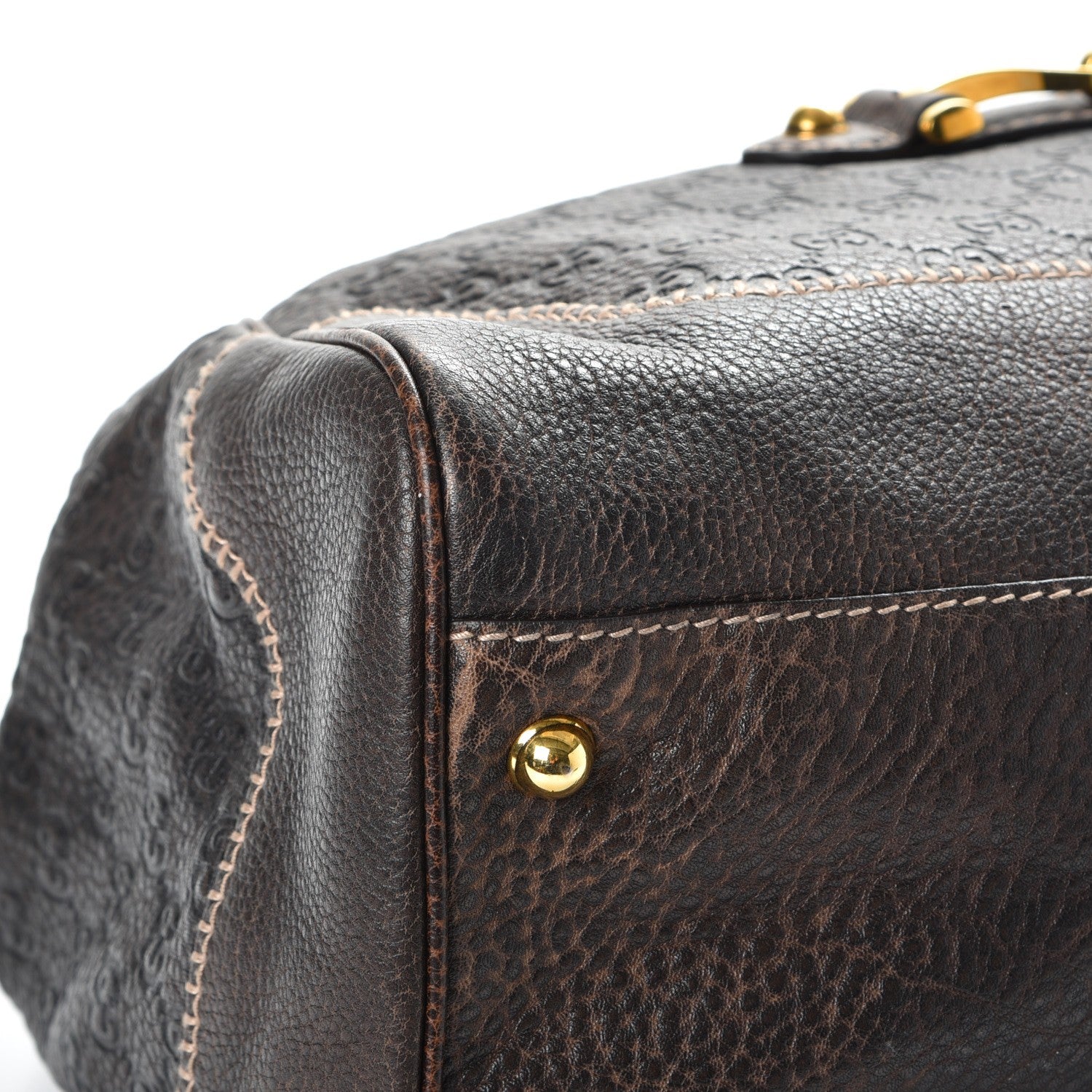 Gucci Guccissima Large New Pelham Shoulder Bag Dark Brown 8 of 11