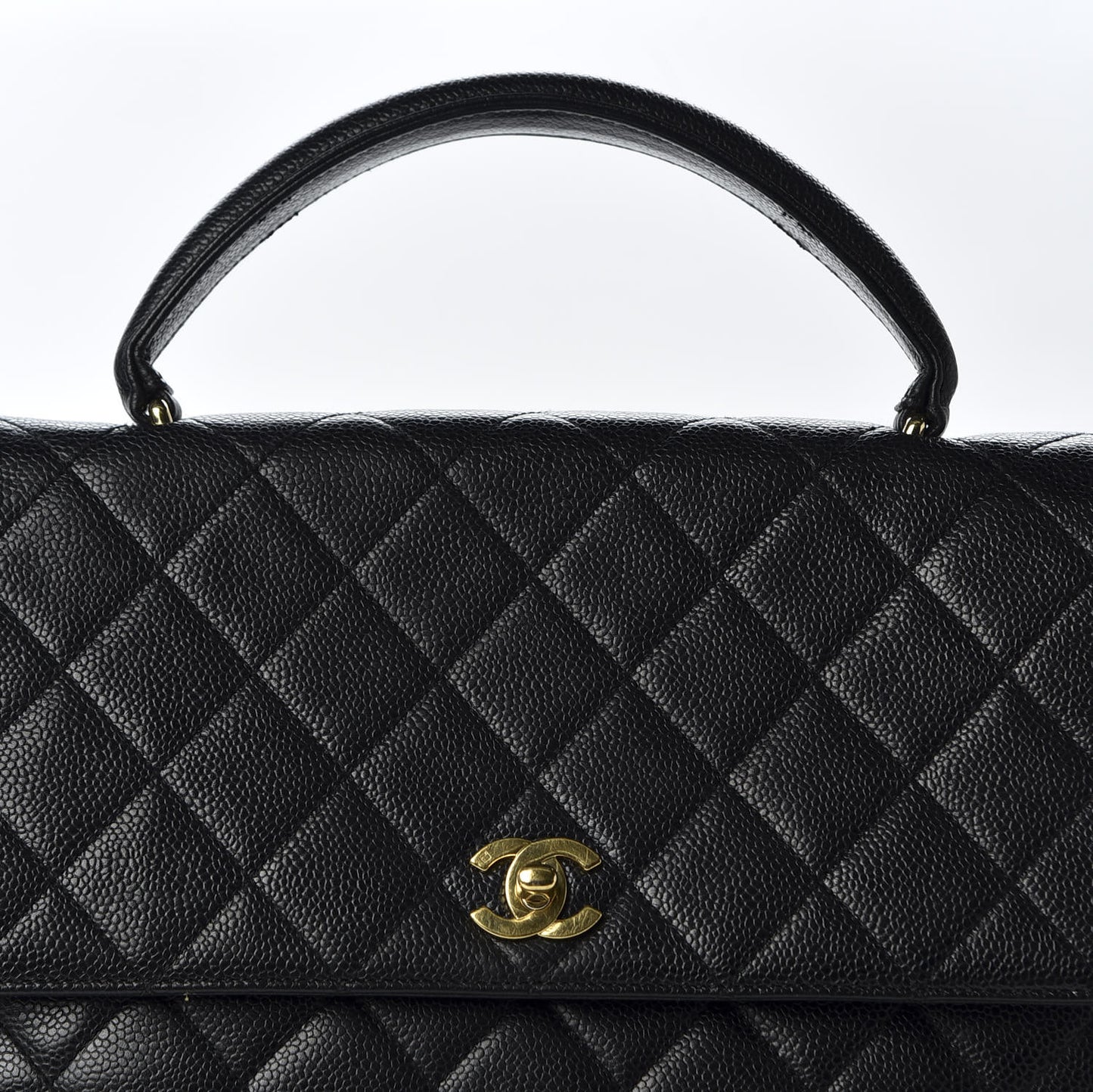 Caviar Quilted Jumbo Kelly Flap Black