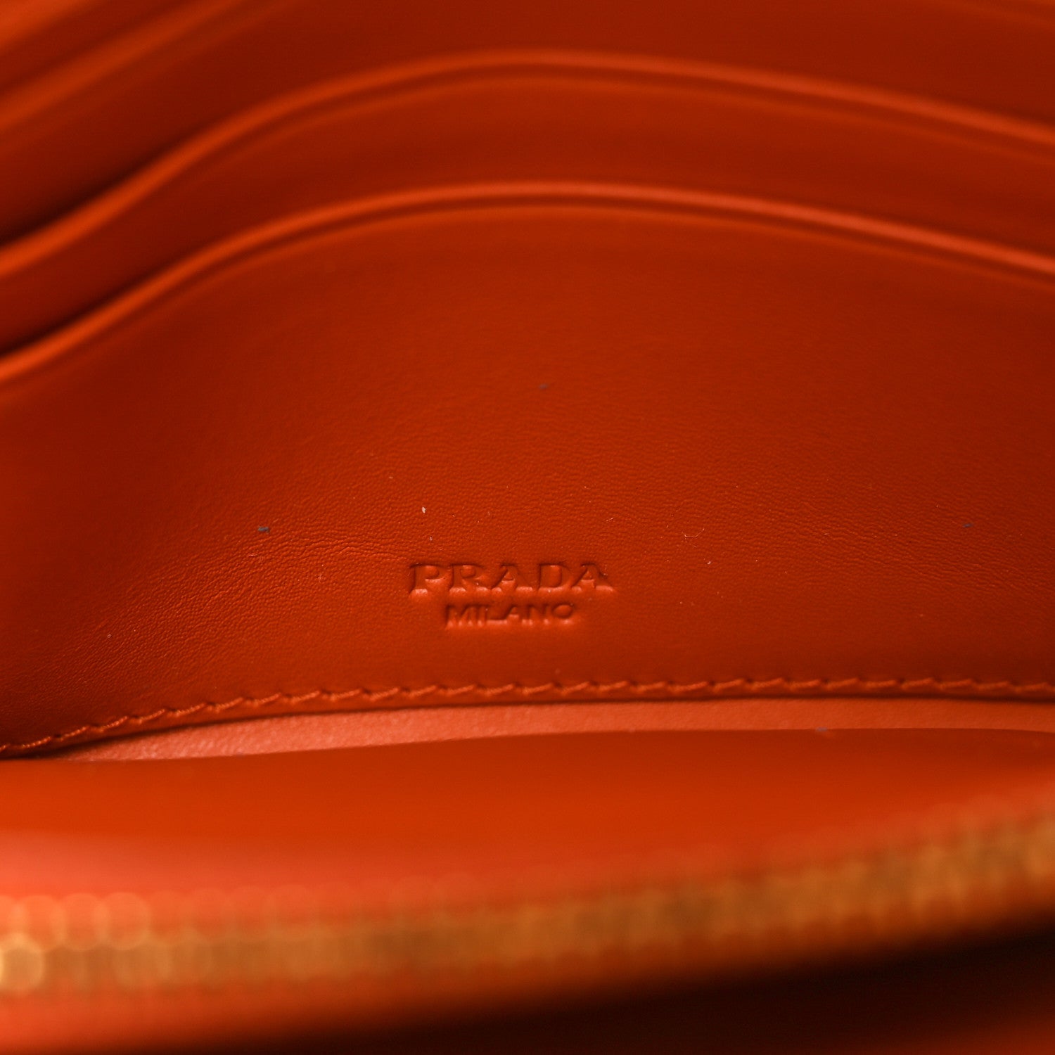 Prada Saffiano Metal Wristlet Wallet Papaya 6 of 7