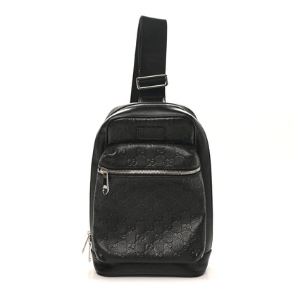 Gucci Guccissima Sling Backpack Black 1 of 10