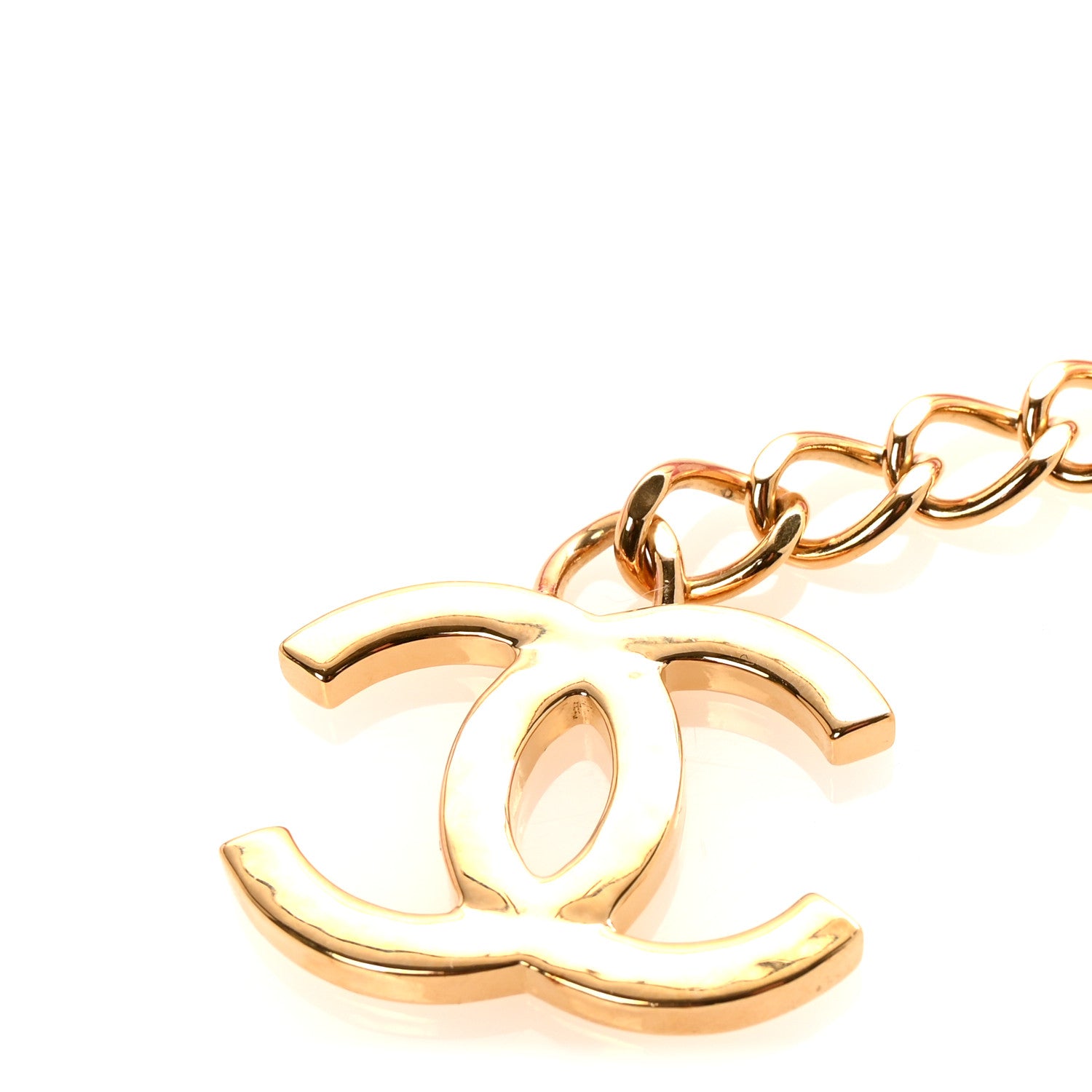 Chanel Fur CC Chain Belt 75 Gold Pink 4 of 4
