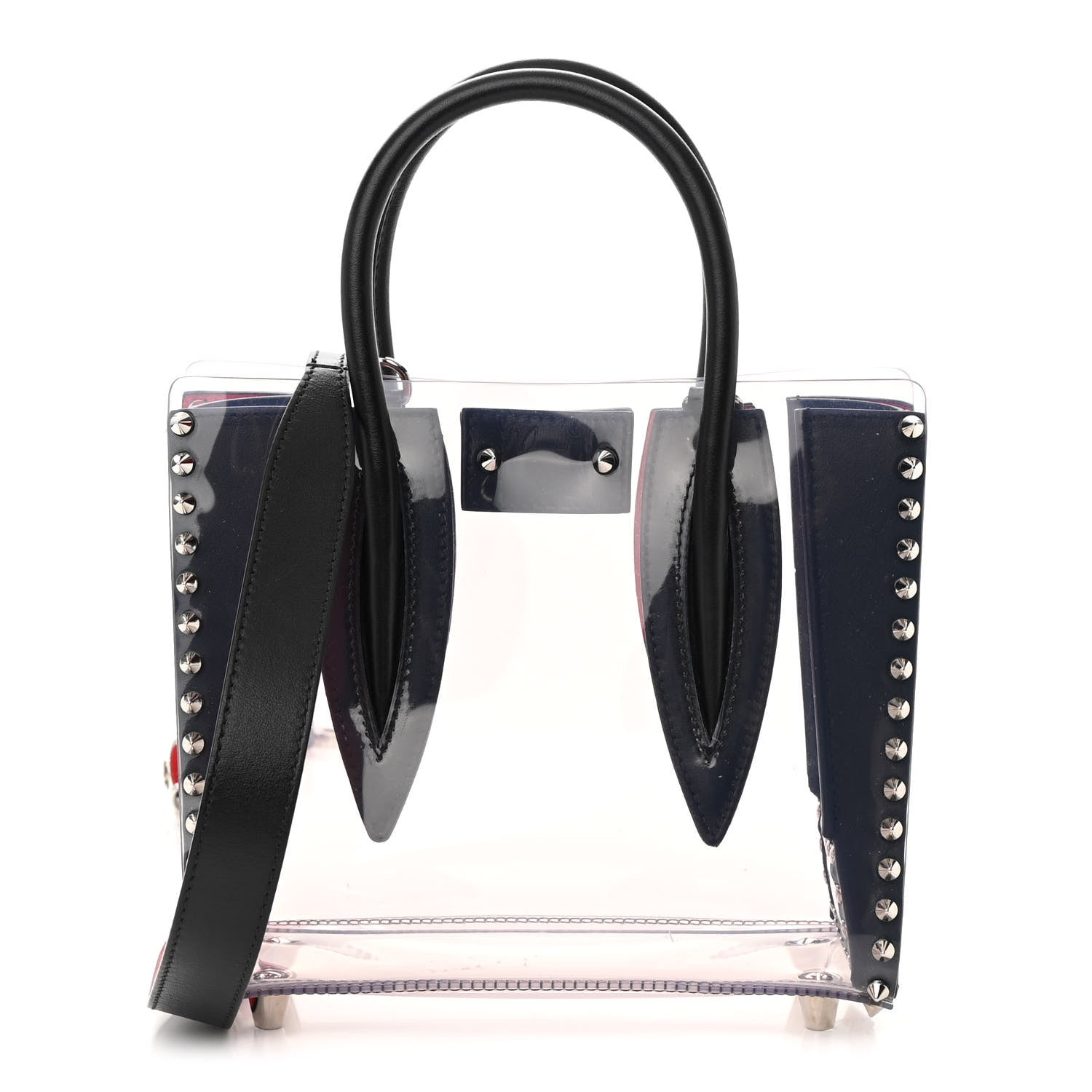 Christian Louboutin PVC Calfskin Spiked Mini Paloma Black 1 of 13