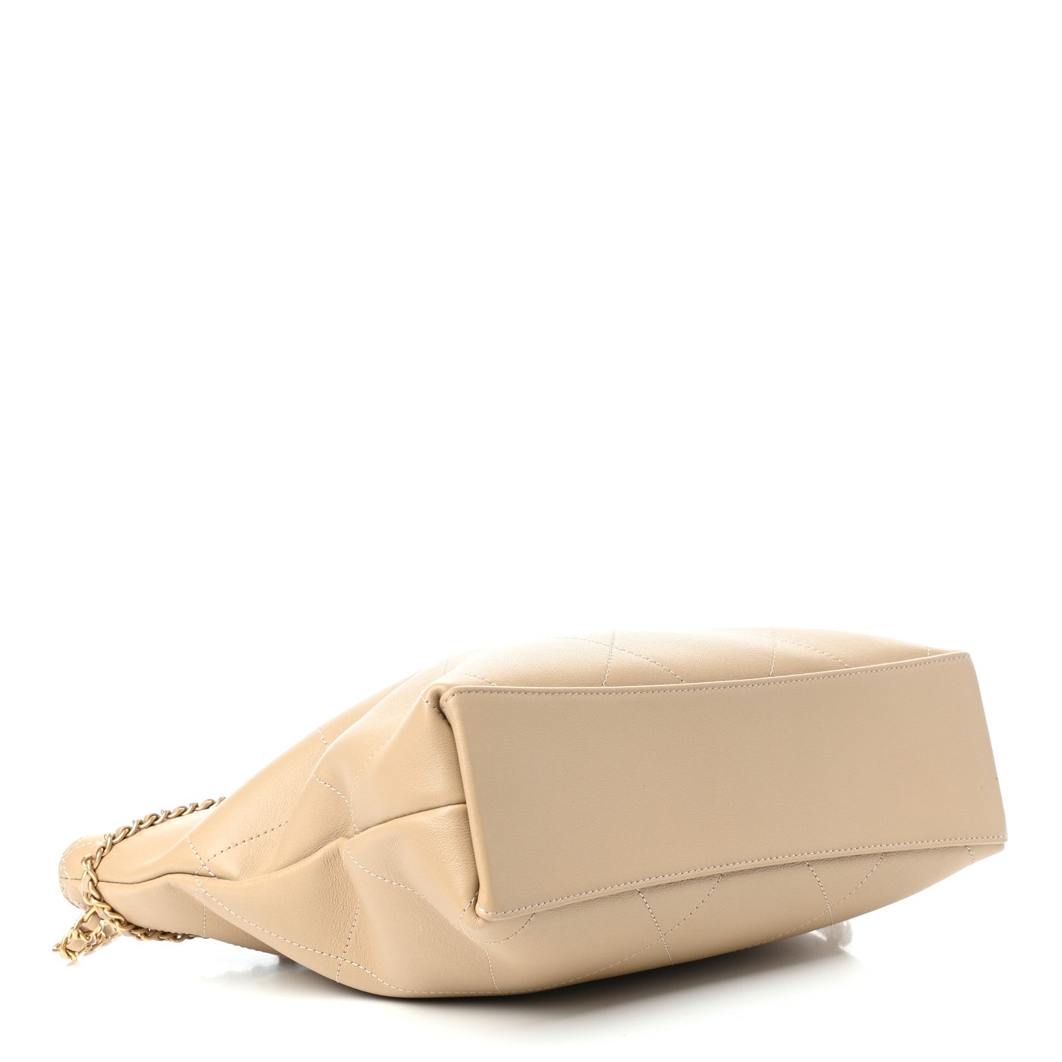 Chanel Calfskin Stitched Small Shopping Tote Dark Beige 4 of 11