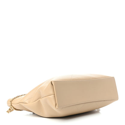 Chanel Calfskin Stitched Small Shopping Tote Dark Beige 4 of 11