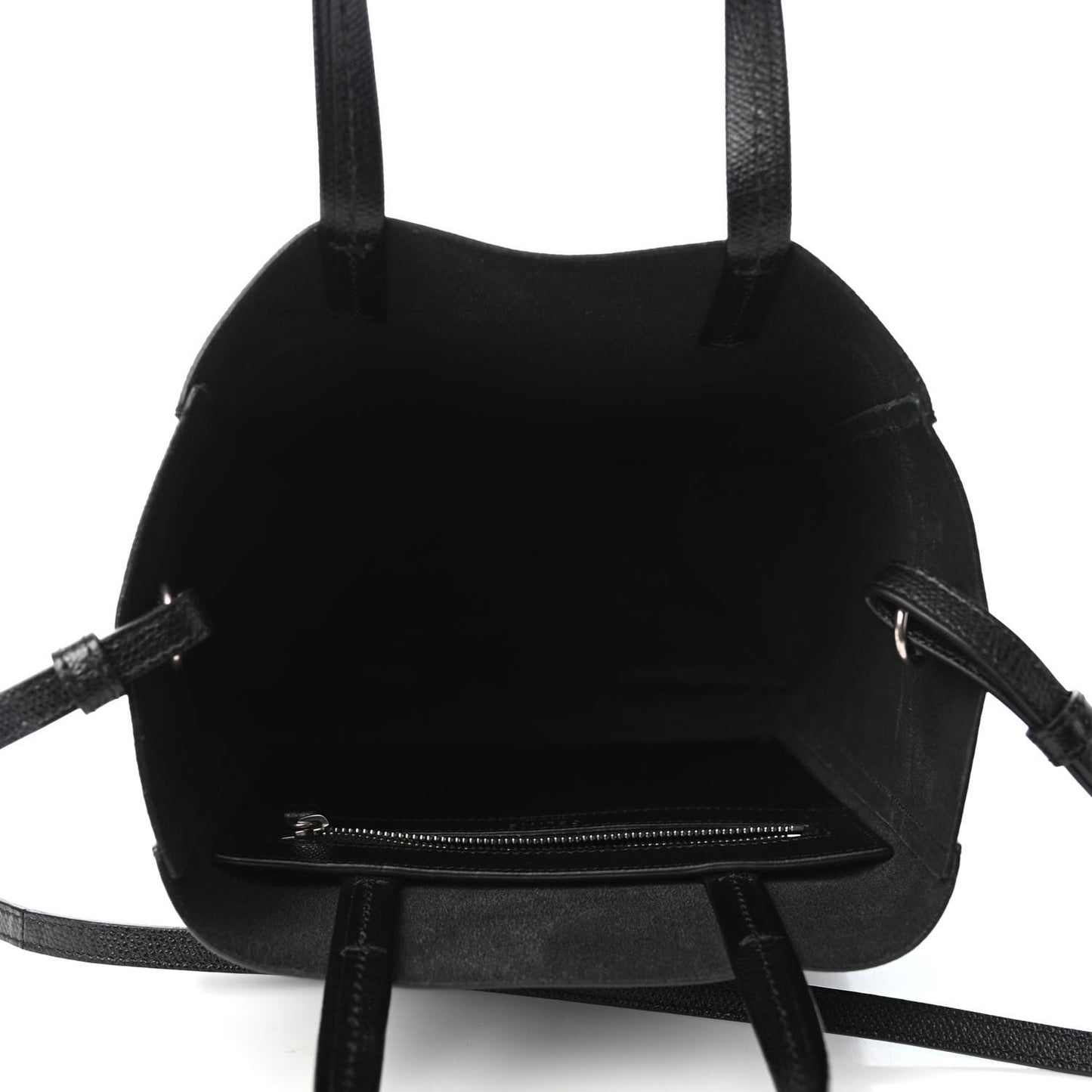 Grained Calfskin Small Vertical Cabas Black
