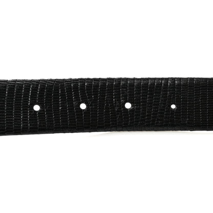 Chanel Lizard Embossed Calfskin Gripoix Poured Glass Along The Nile CC Belt 80 32 Black Gold 3 of 7