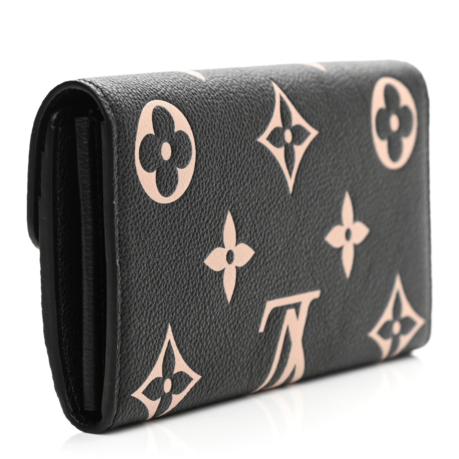 Louis Vuitton Monogram Empreinte Giant Sarah Wallet Black Beige 3 of 7