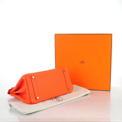 Hermes Taurillon Clemence Birkin 30 Orange Poppy 6 of 27