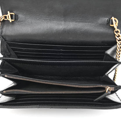 Gucci Calfskin Matelasse GG Marmont Chain Wallet Black 5 of 10