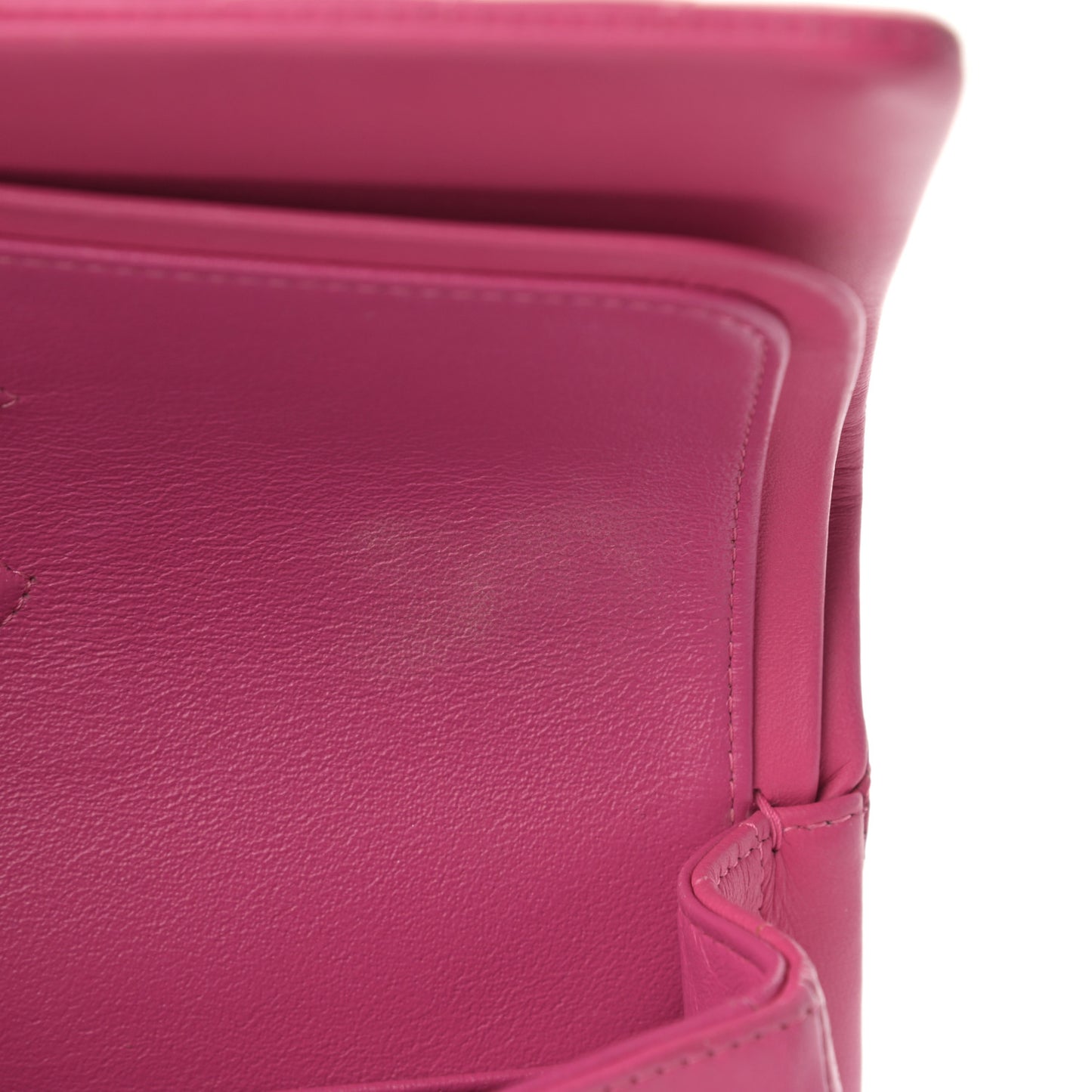 Lambskin Chevron Quilted Medium Double Flap Pink