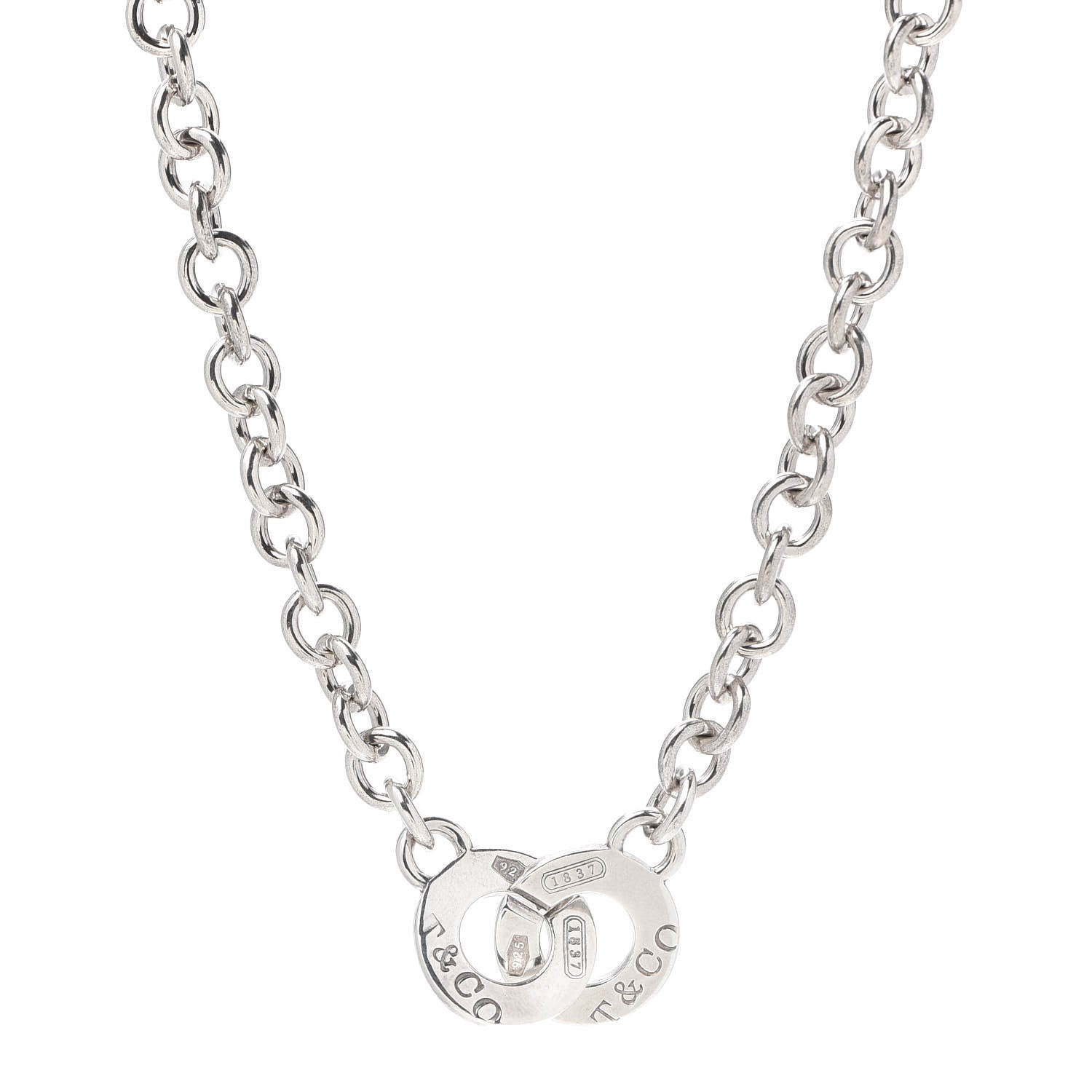 Tiffany Sterling Silver 1837 Circle Clasp Necklace 1 of 4