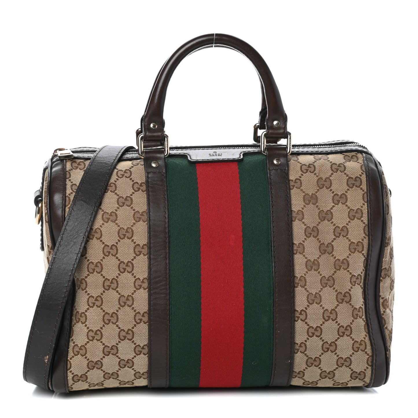 Monogram Vintage Web Medium Boston Dark Brown