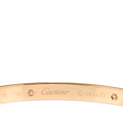 Cartier 18K Yellow Gold 4 Diamond LOVE Bracelet 18 3 of 3