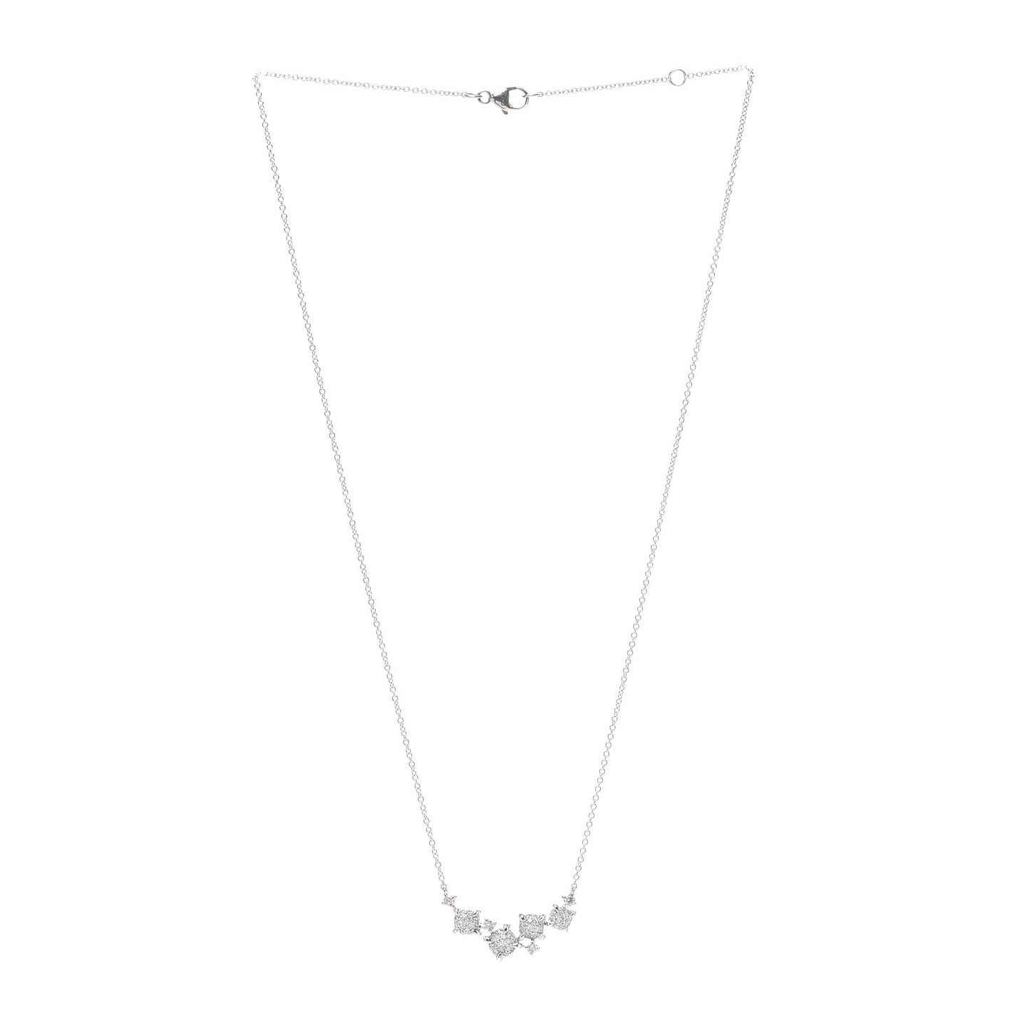 18K White Gold Diamond Precious Chatelaine Necklace