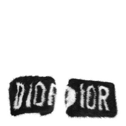 Christian Dior Mink Logo Cuffs Black White 1 of 4