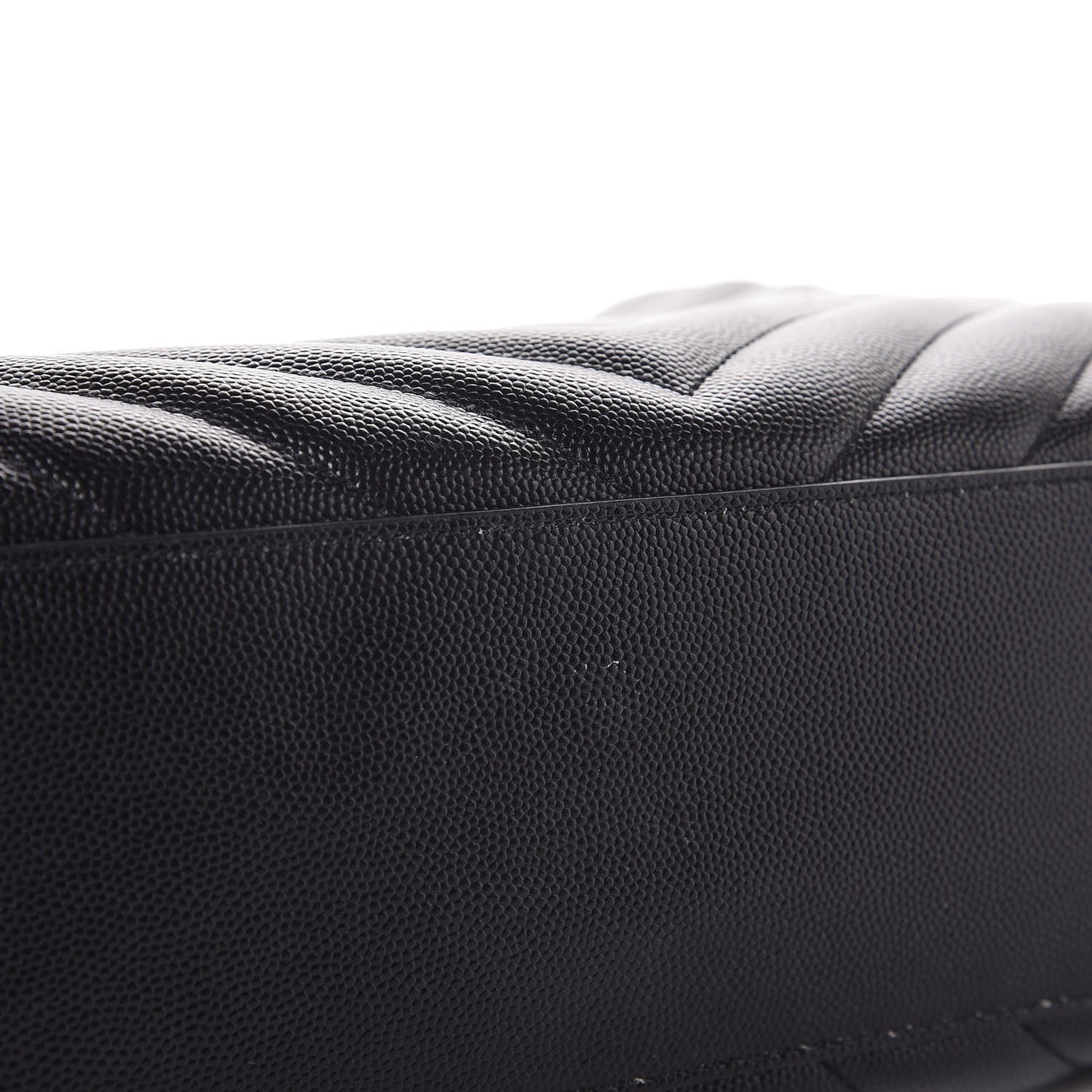 Grain De Poudre Matelasse Chevron Monogram Shopping Bag Black