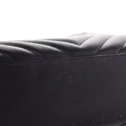 Saint Laurent Grain De Poudre Matelasse Chevron Monogram Shopping Bag Black 9 of 13