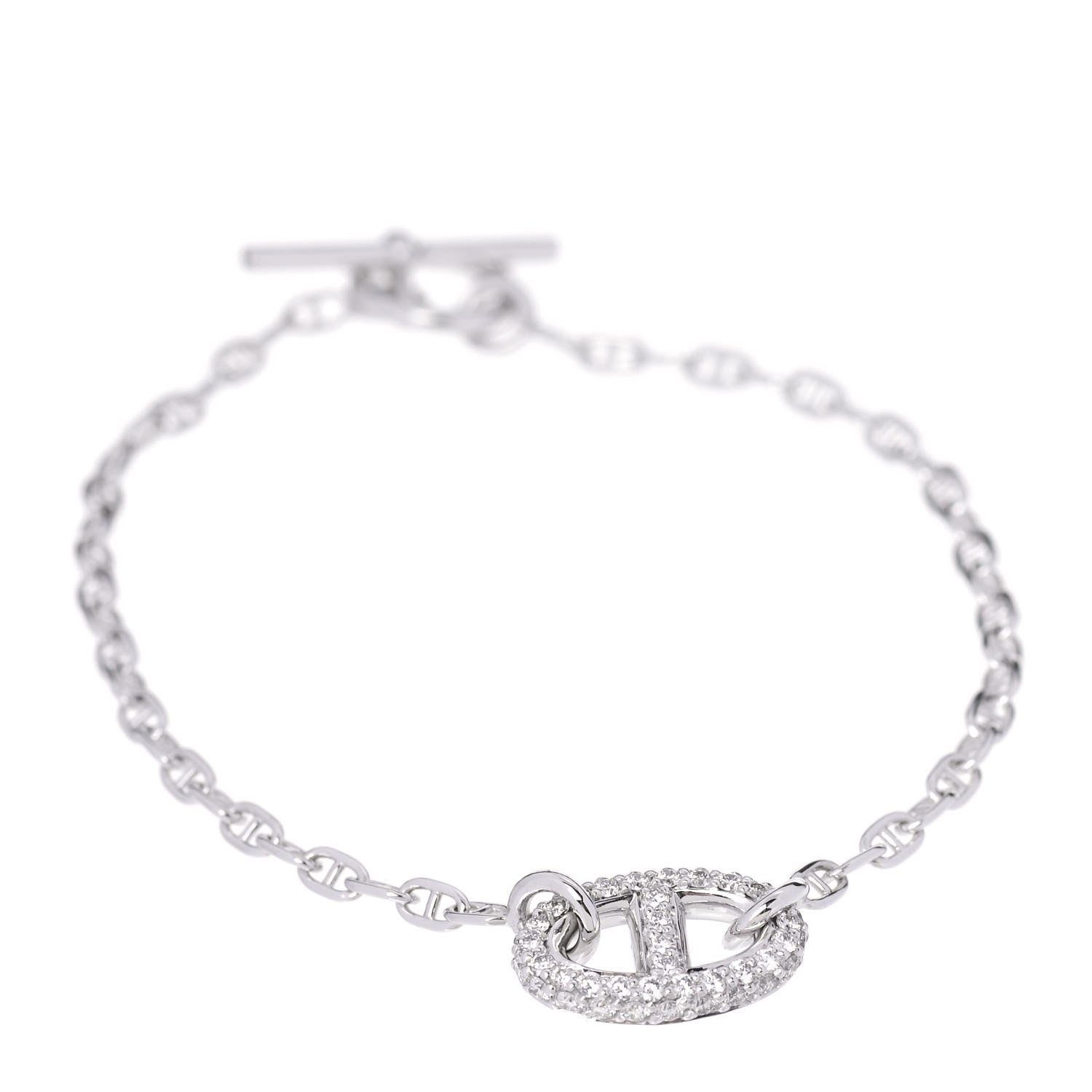 Hermes 18K White Gold Diamond Farandole Bracelet SH 1 of 5