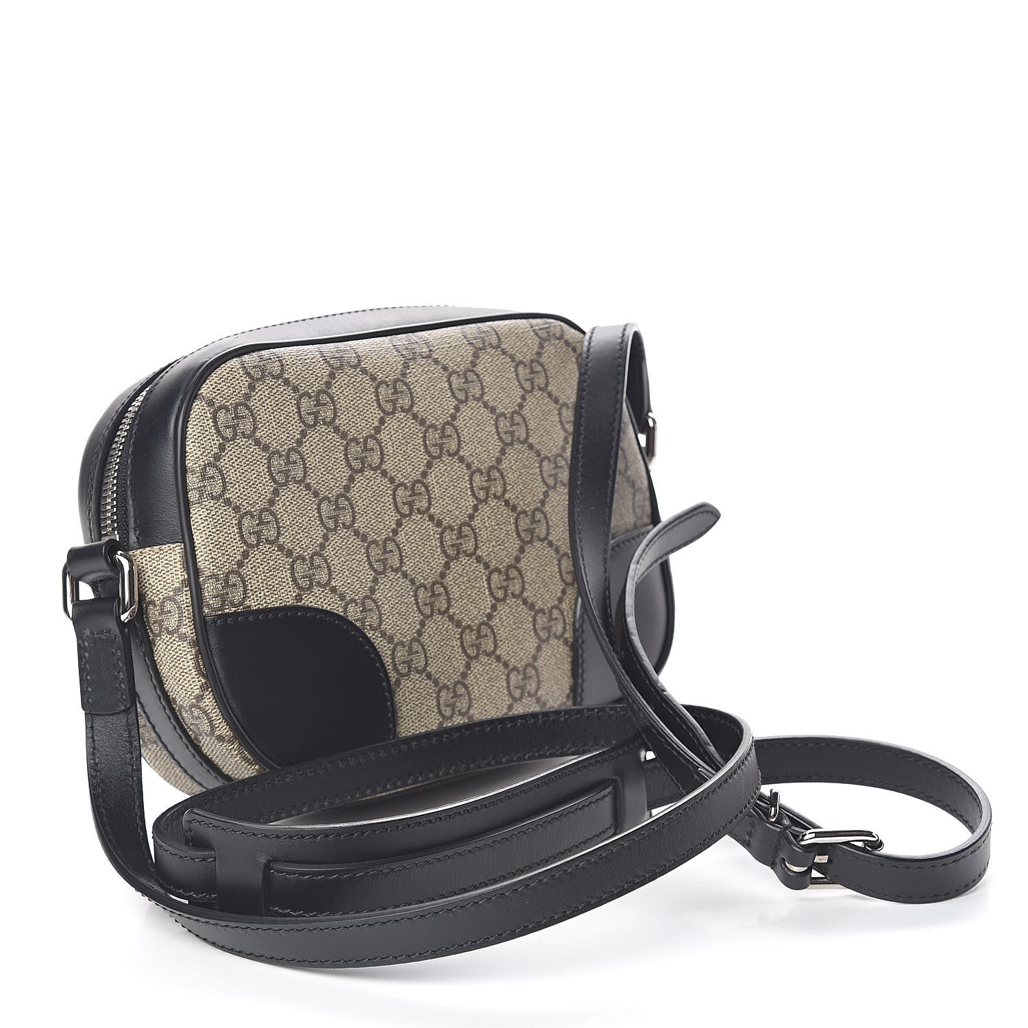 Gucci GG Supreme Monogram Web Small Shoulder Bag Black 3 of 11