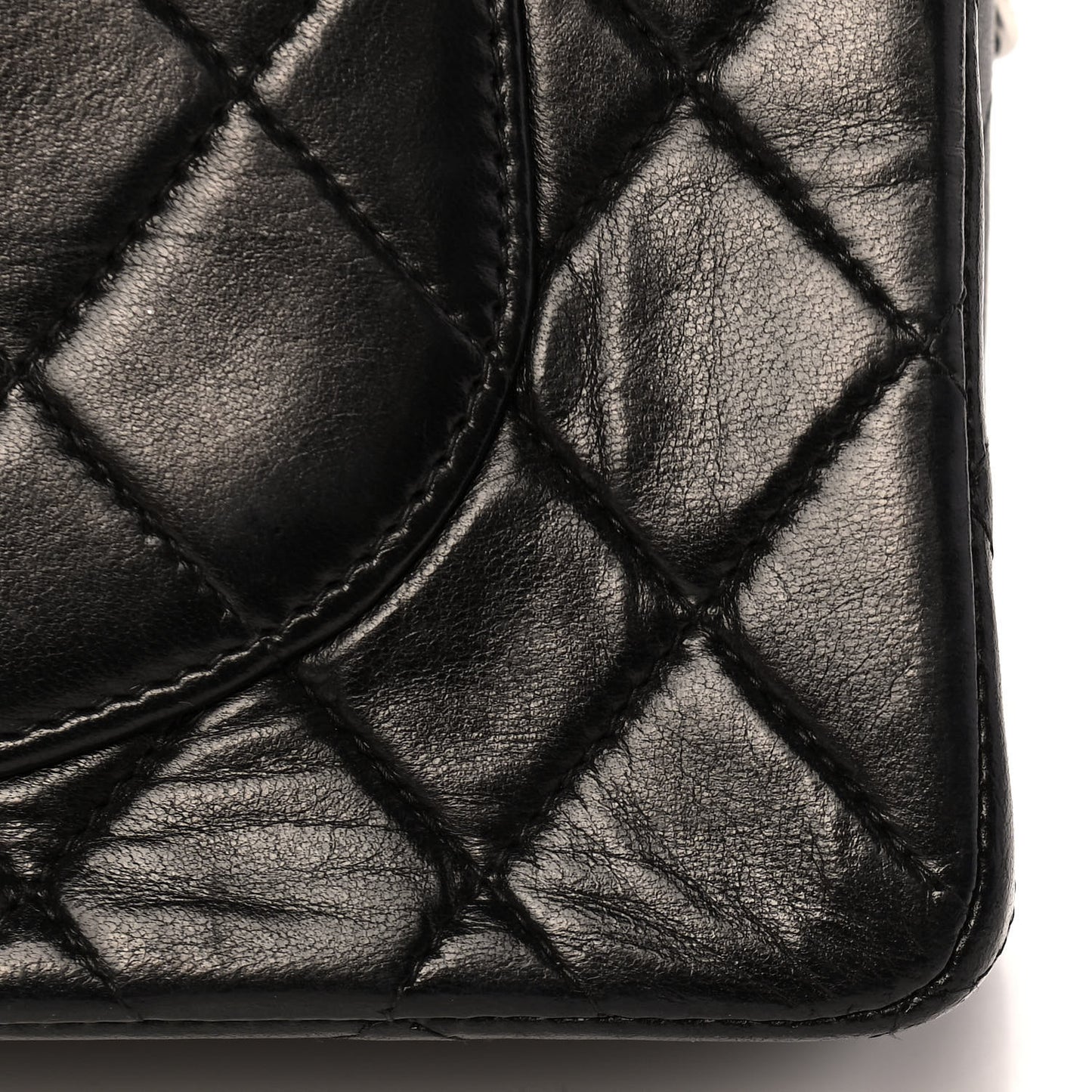 Lambskin Quilted Small Double Flap Black
