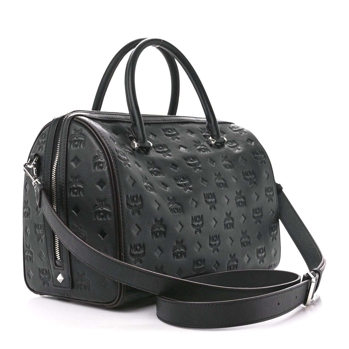 Calfskin Ottomar Monogram Essential Boston Bag Black