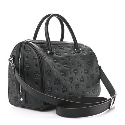 MCM Calfskin Ottomar Monogram Essential Boston Bag Black 3 of 11
