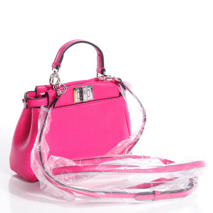 Fendi Shiny Nappa Micro Peekaboo Iconic Satchel Fuxia 3 of 10