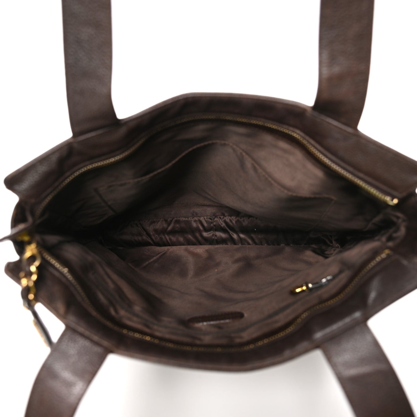 Caviar Logo Shopping Tote Dark Brown