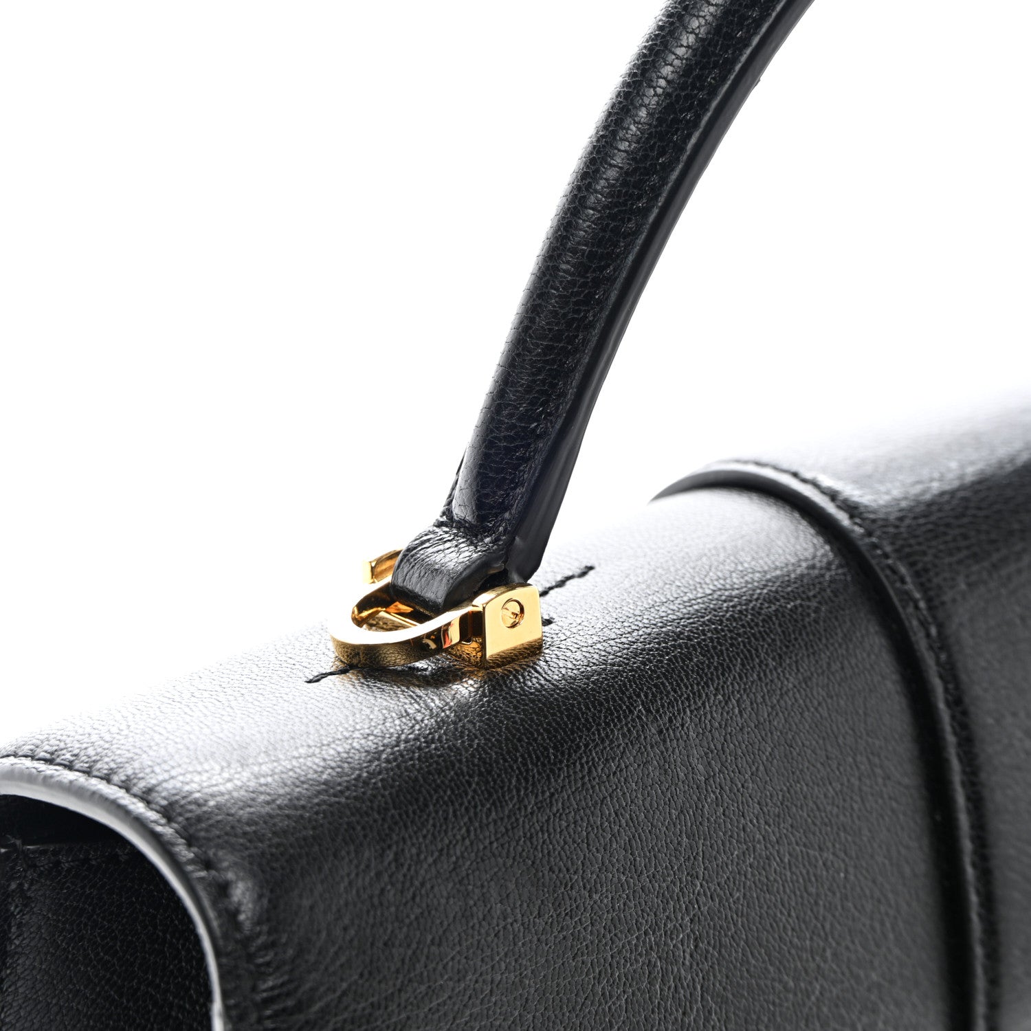 Tom Ford Shiny Goatskin Medium 001 Top Handle Bag Black 11 of 13