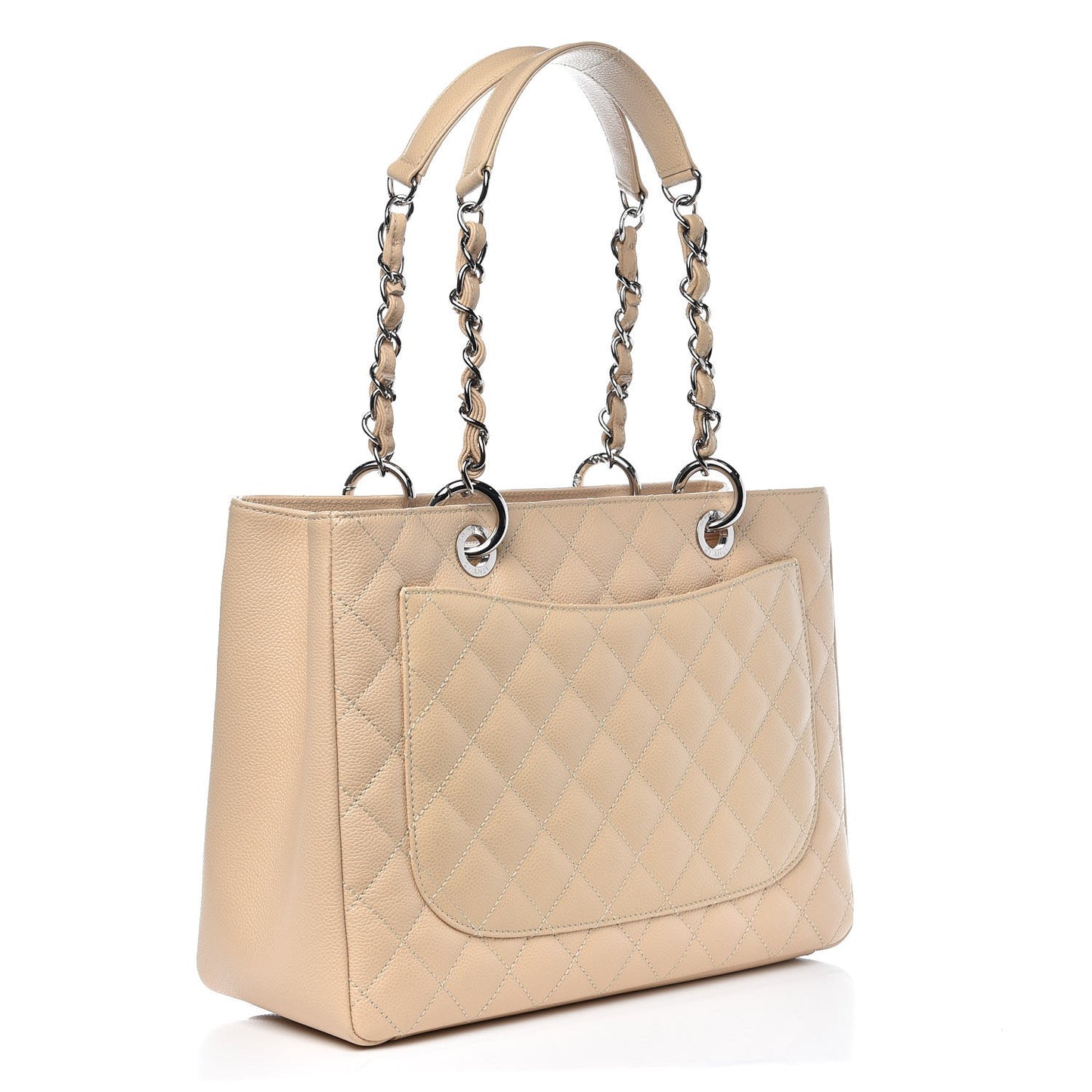 Caviar Quilted Grand Shopping Tote GST Beige Clair