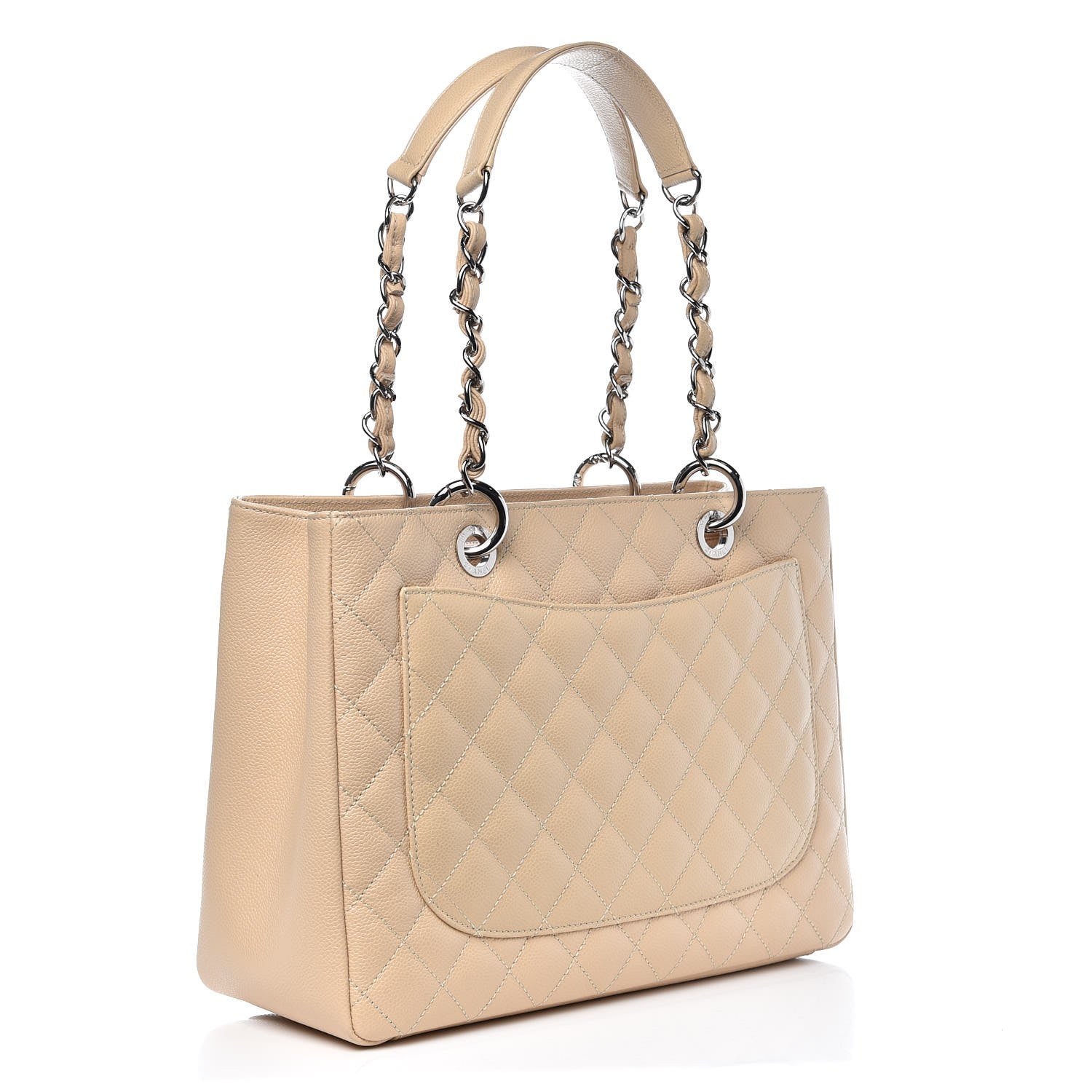 Chanel Caviar Quilted Grand Shopping Tote GST Beige Clair 3 of 10
