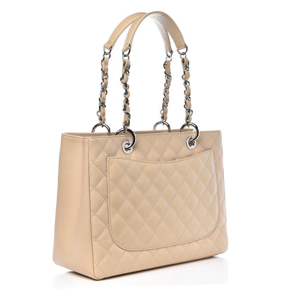 Chanel Caviar Quilted Grand Shopping Tote GST Beige Clair 3 of 10