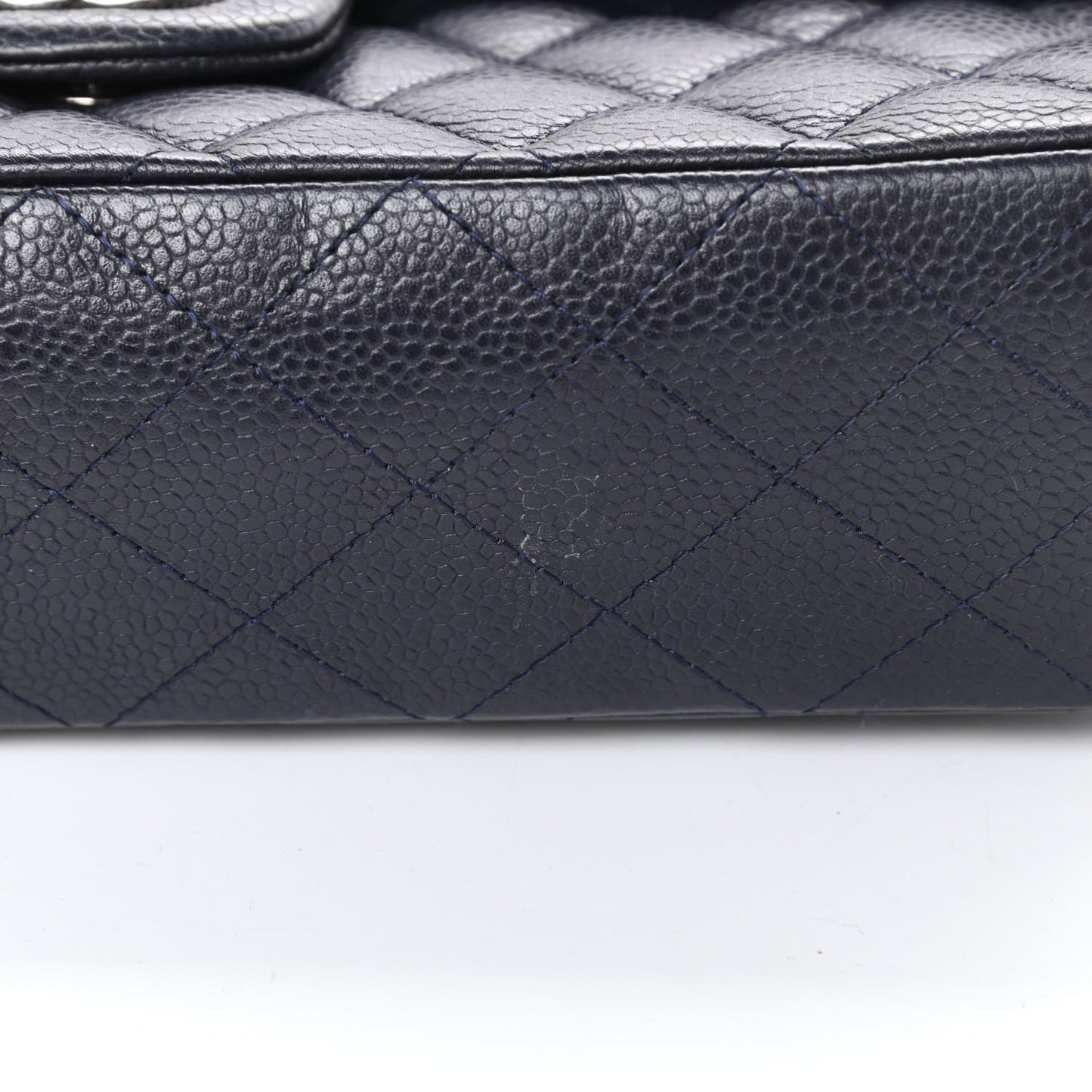 Lambskin Quilted Medium Double Flap Navy