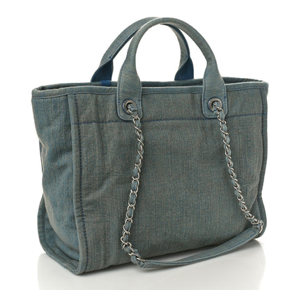 Chanel Denim Small Deauville Tote Light Blue 3 of 10