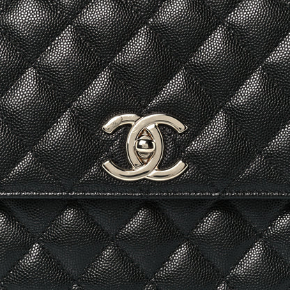 Chanel Caviar Lizard Quilted Small Coco Handle Flap Black 9 of 11