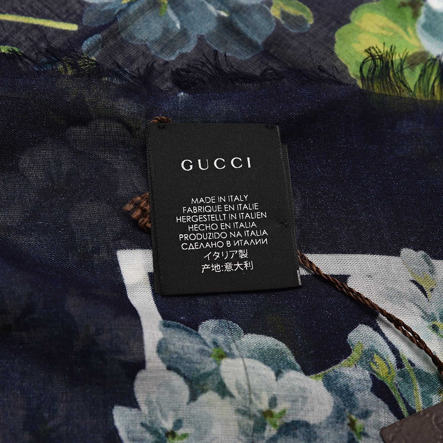 Gucci Modal Silk New Bloomy Shawl Midnight Blue Sky Blue 3 of 6