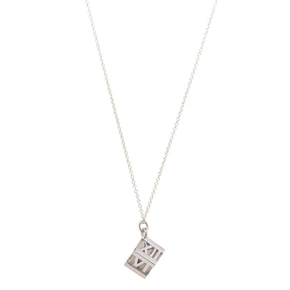 Tiffany Sterling Silver Atlas Cube Pendant Necklace 1 of 4