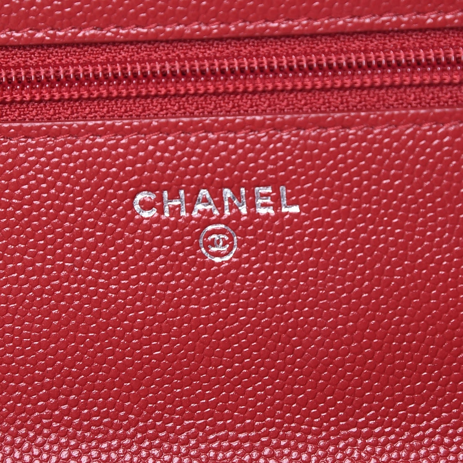 Chanel Caviar Quilted Wallet on Chain WOC Red 6 of 11