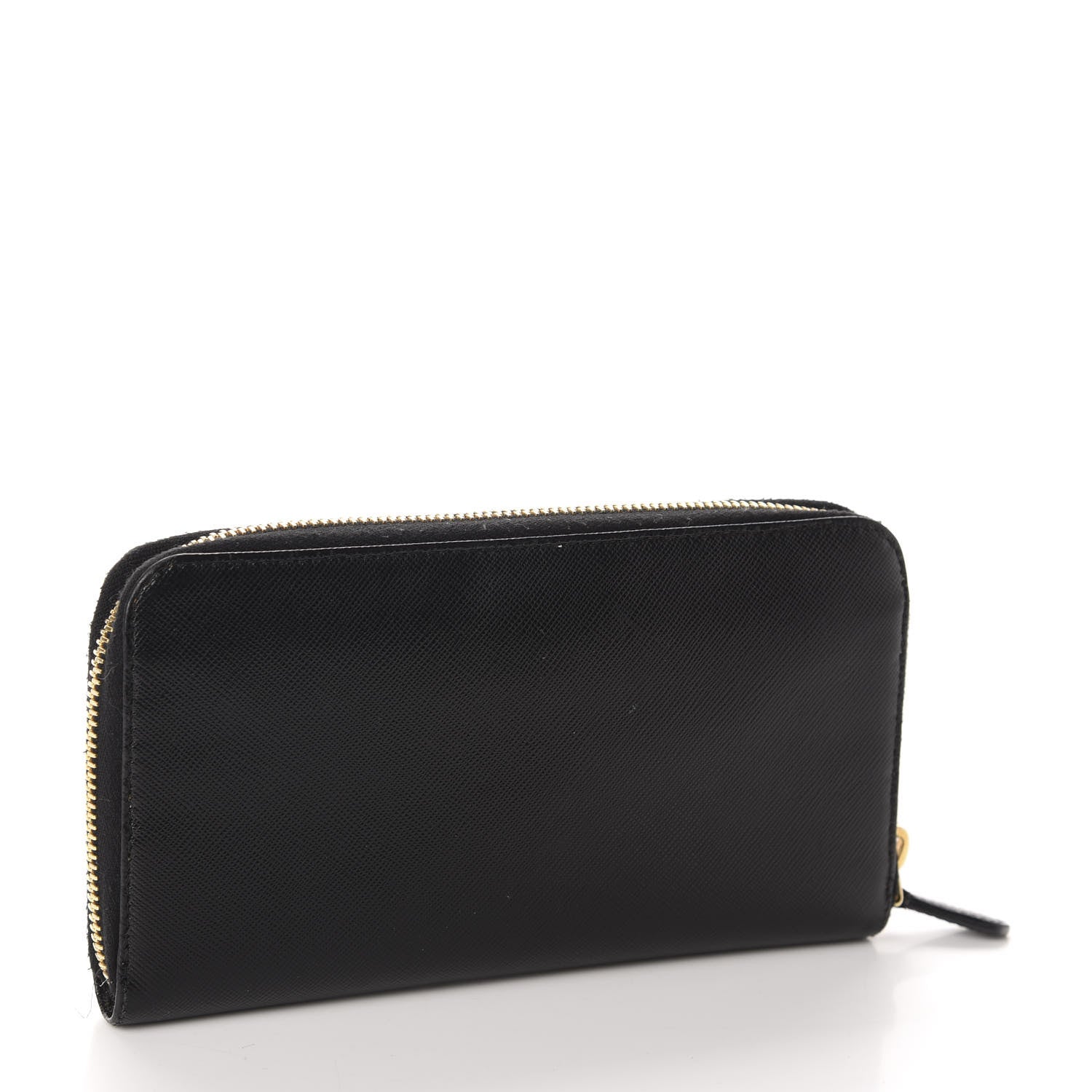 Prada Saffiano Metal Zip Around Wallet Black 3 of 13