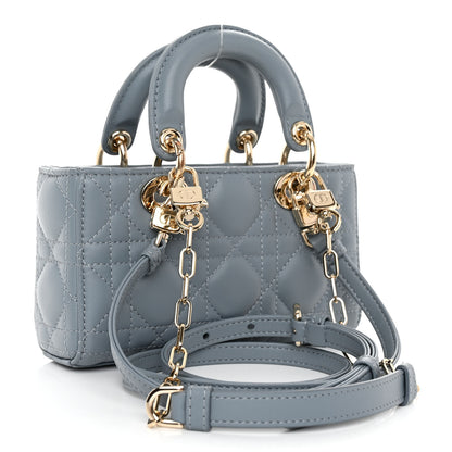Christian Dior CHRISTIAN DIOR Lambskin Cannage Micro Lady D-Joy Cloud Blue 3 of 11