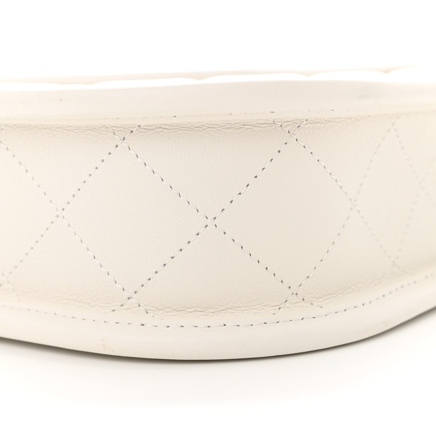 Chanel Calfskin Quilted CC Hobo Handbag White 9 of 9