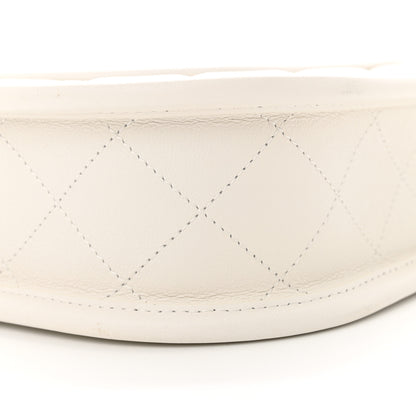 Chanel Calfskin Quilted CC Hobo Handbag White 9 of 9