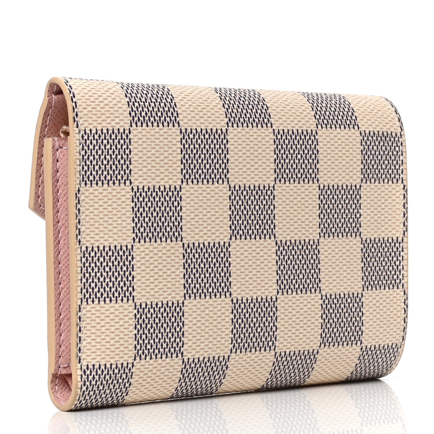 Louis Vuitton Damier Azur Victorine Wallet Rose Ballerine 2 of 4