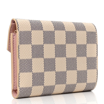 Louis Vuitton Damier Azur Victorine Wallet Rose Ballerine 2 of 4