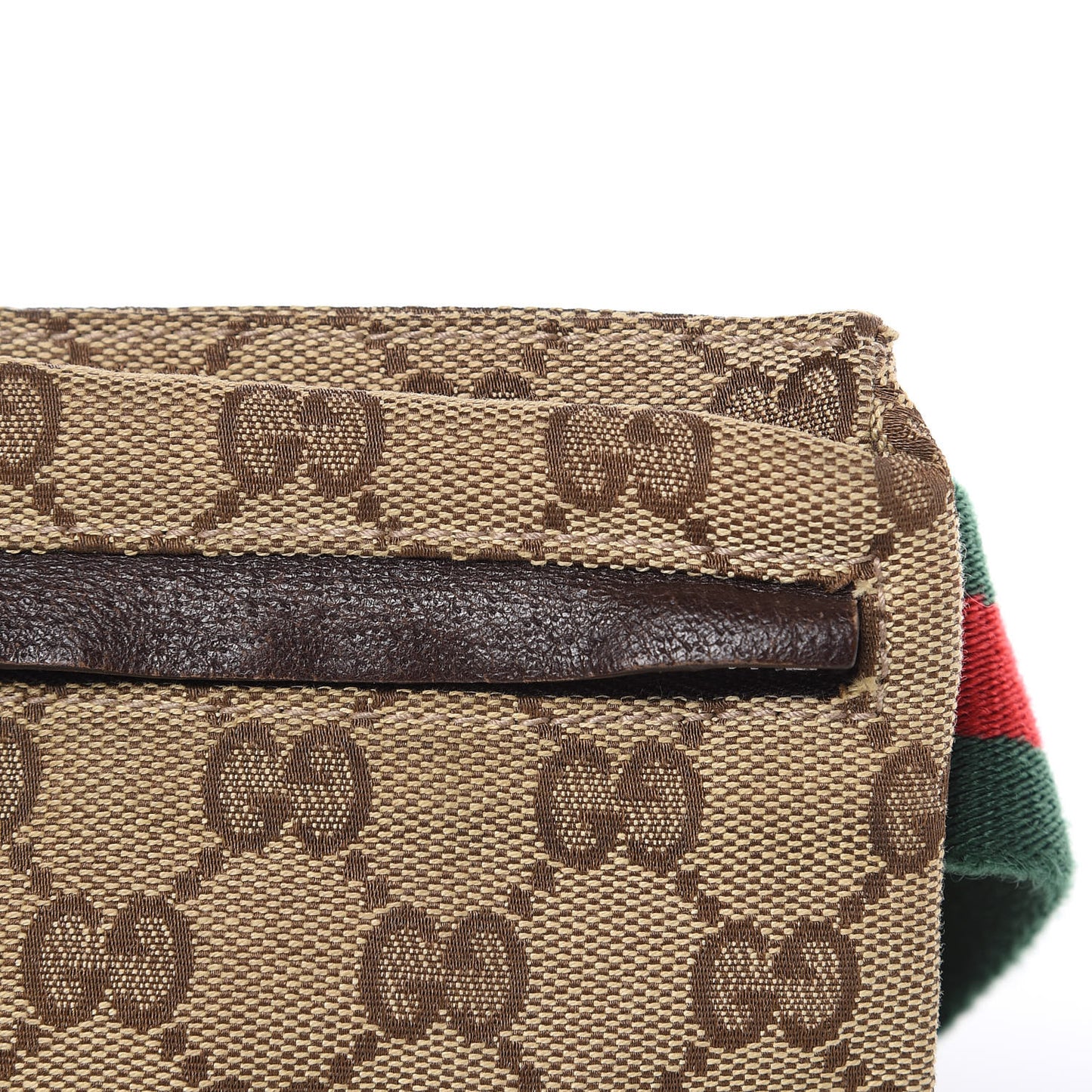 GG Plus Monogram Web Double Pocket Belt Bag Dark Brown
