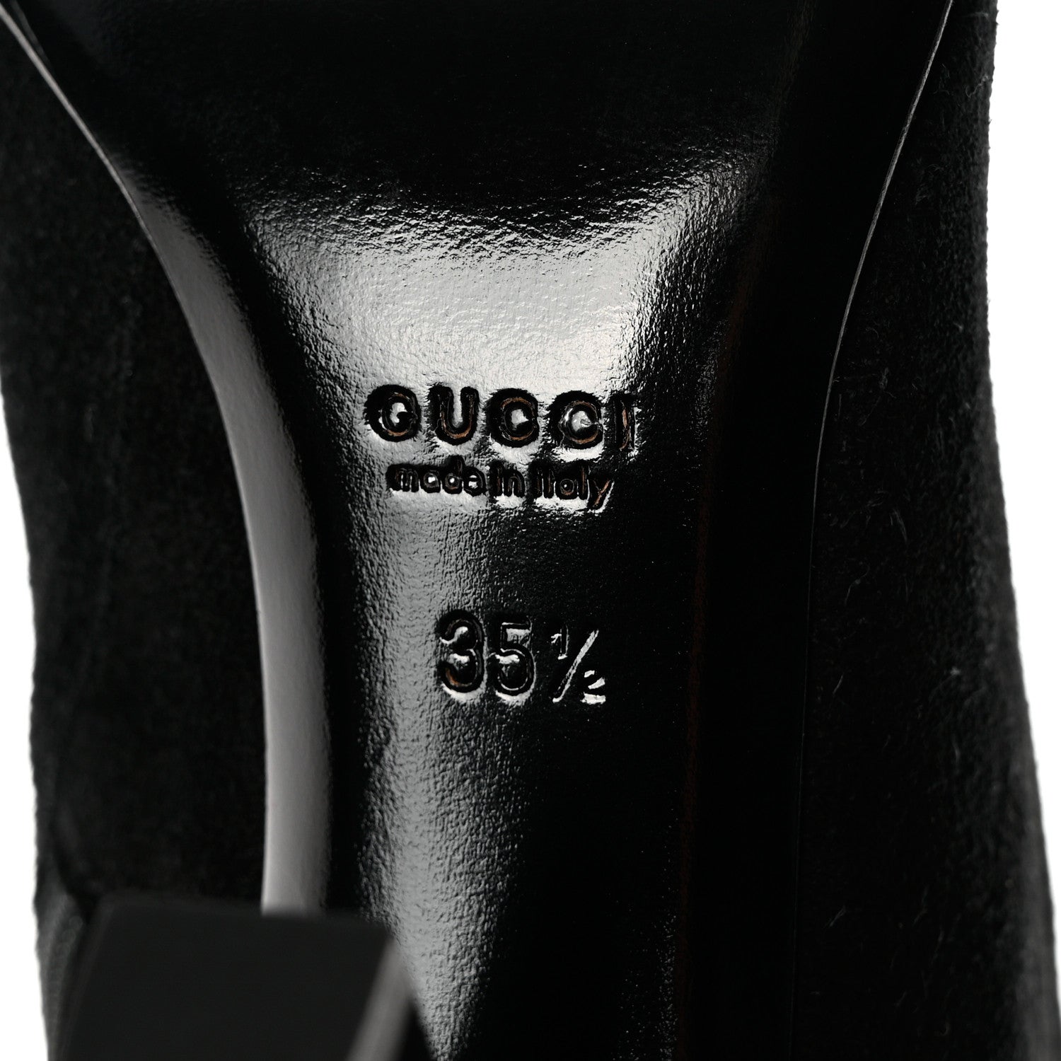 Gucci Suede Knee High Web Boots 35.5 Black 8 of 9