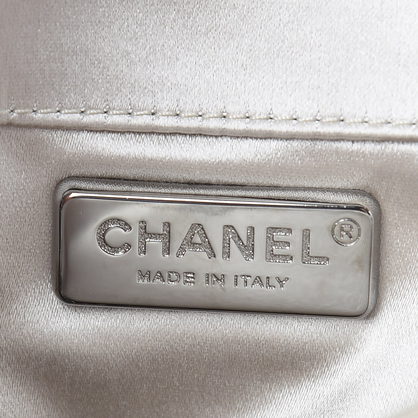 Satin Beaded Single Flap Silver