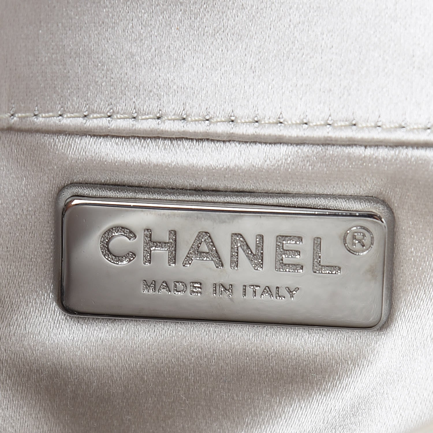 Chanel Satin Beaded Single Flap Silver 9 of 13