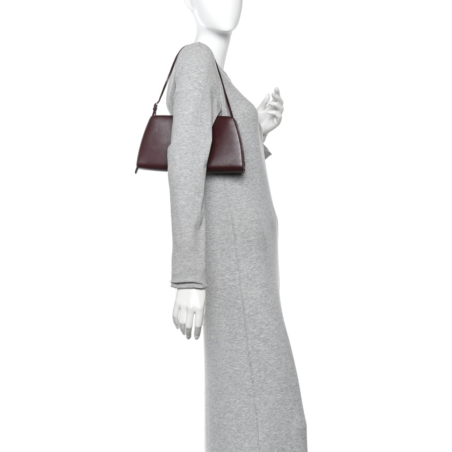 The Row Saddle Calfskin Dalia Baguette Shoulder Bag Burgundy 2 of 10